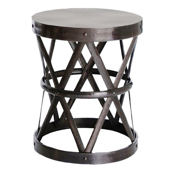 Hammered Drum End Table