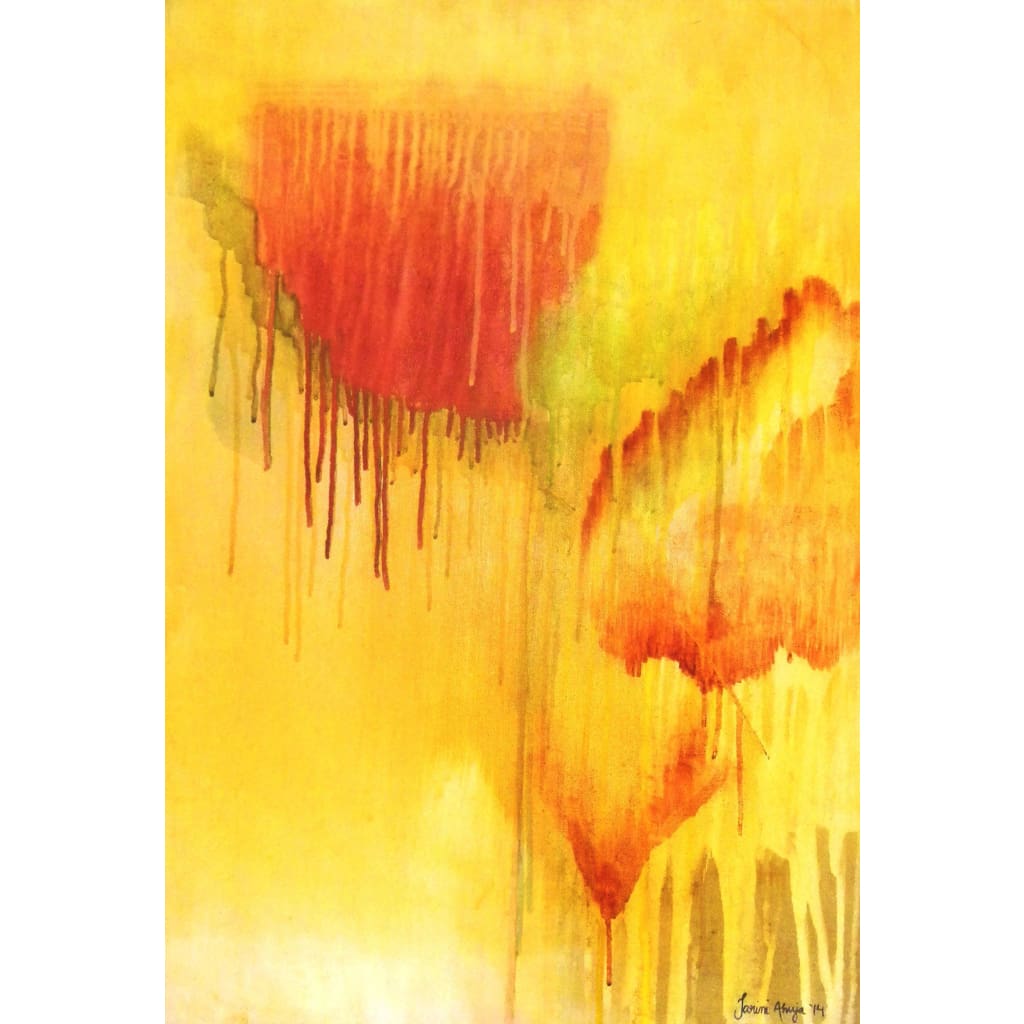 Fluere-Sienna Sap ochre raw umber By Tarini Ahuja - Art prints