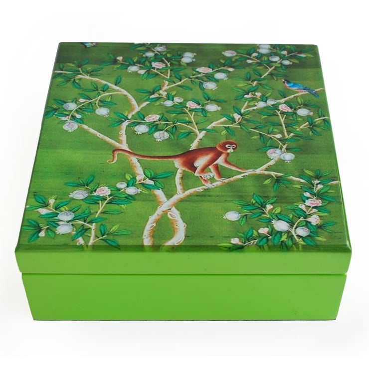 Green Monkey Print Trinket Box - TRINKET BOX