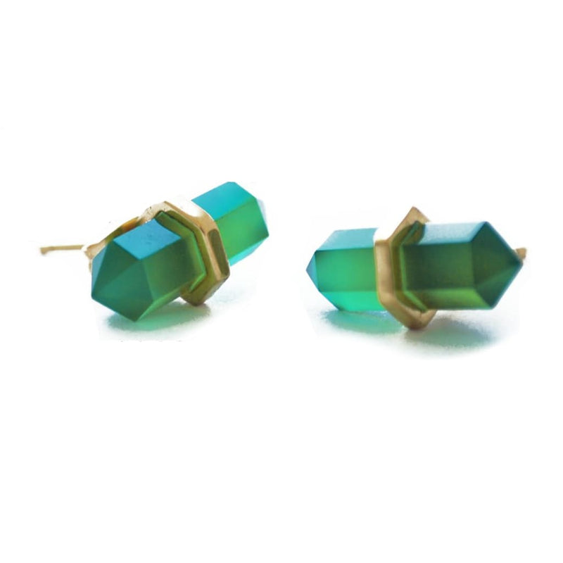 GREEN ONYX STONE EARRINGS