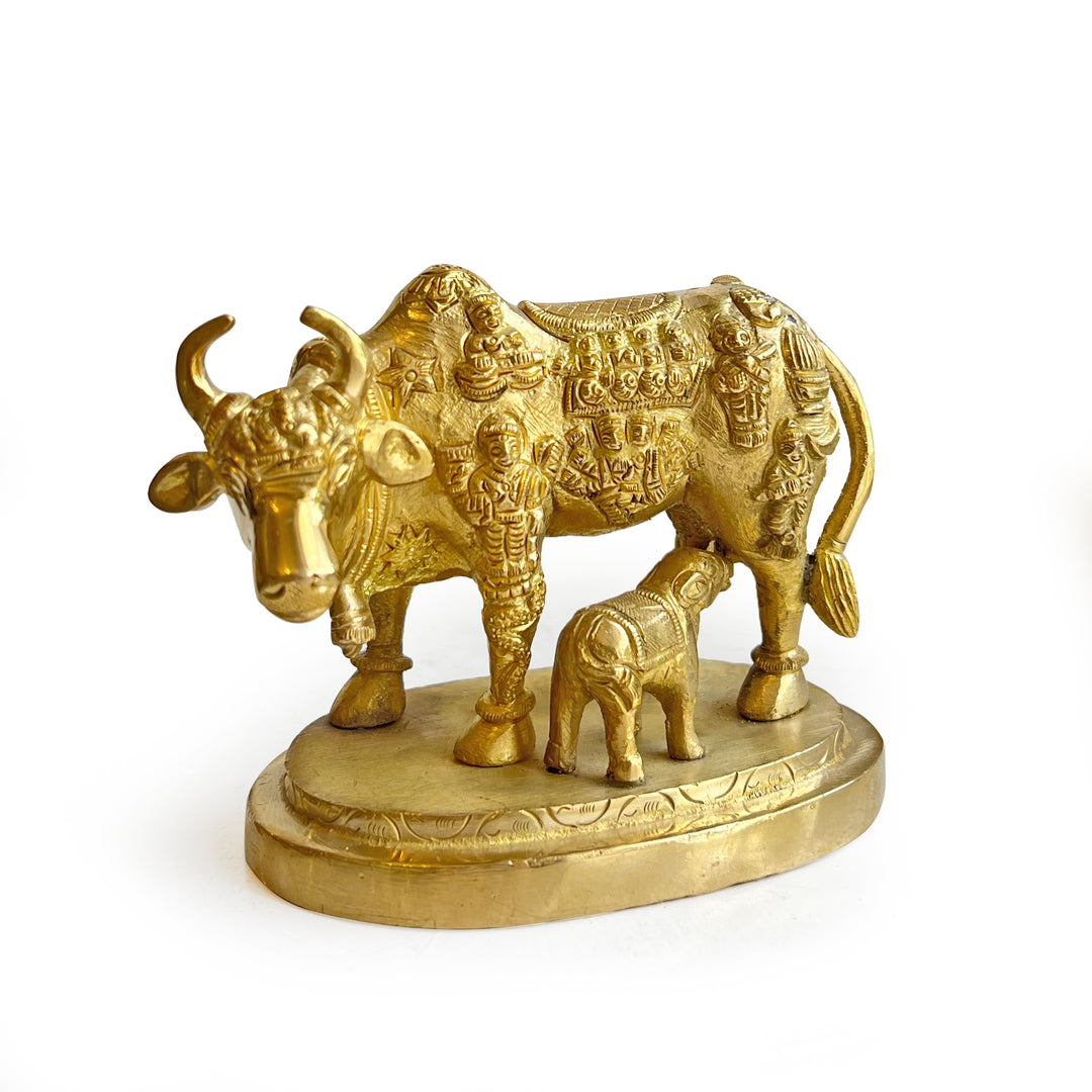 Brass Cow & Calf Artefact