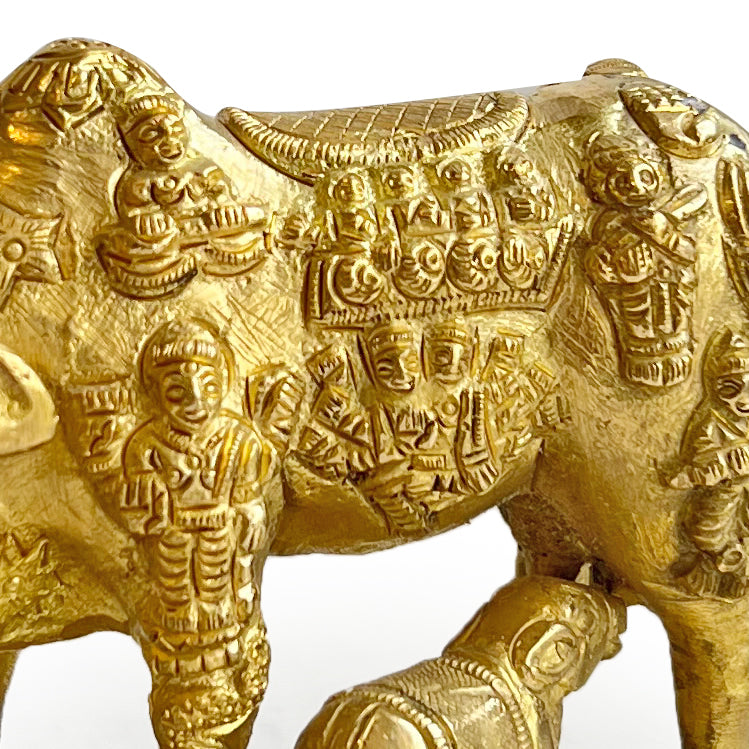 Brass Cow & Calf Artefact