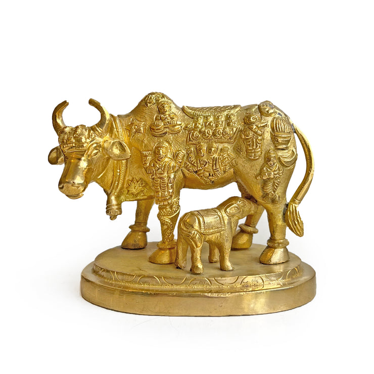 Brass Cow & Calf Artefact