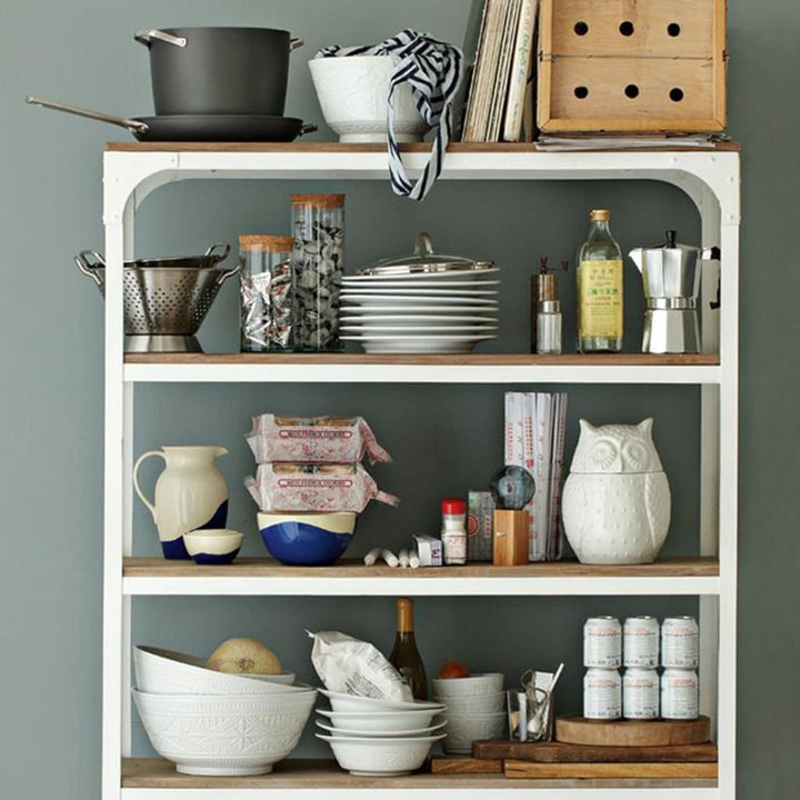 Iris Bookcase With Iron Frame Solid wood Top & Wheels
