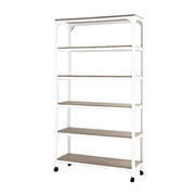 Iris Bookcase With Iron Frame Solid wood Top & Wheels