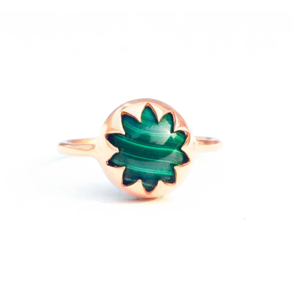 Solid malachite online ring