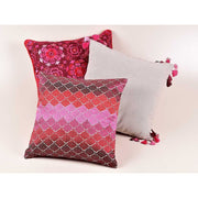 MARLOW CUSHION COVER - RED AND NATURAL