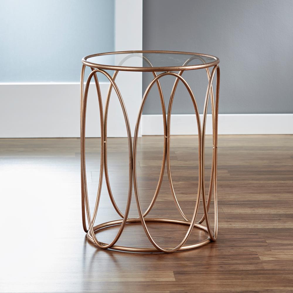 Rose Gold Oval Side Table