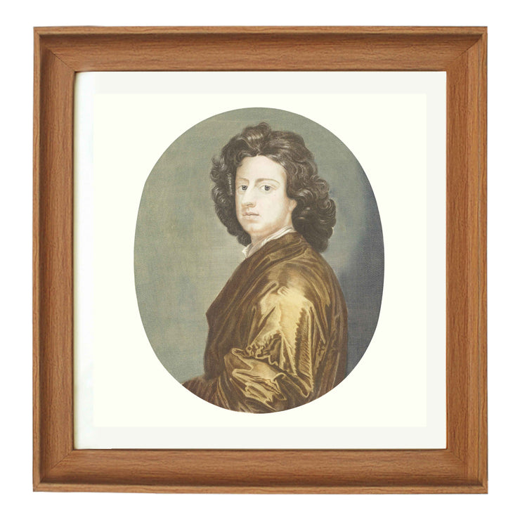 Portrait of Van de schilder Gottfried Kneller, Johannes Jacobsz van den Aveele (attributed to), after Gottfried Kneller by Johan Teyle art print
