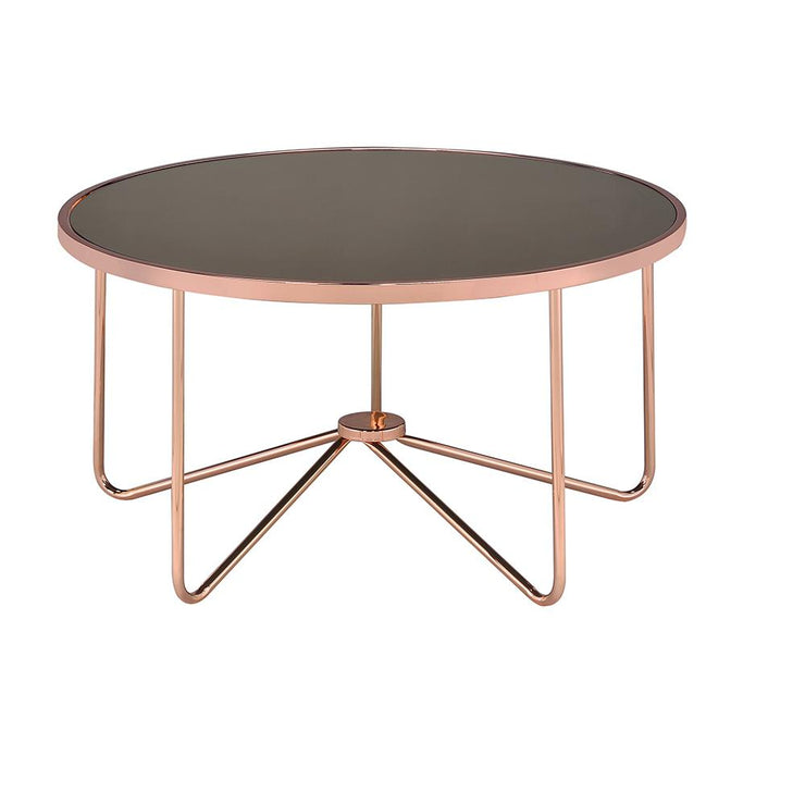 Bronze Glass and Rose Gold Coffee Table